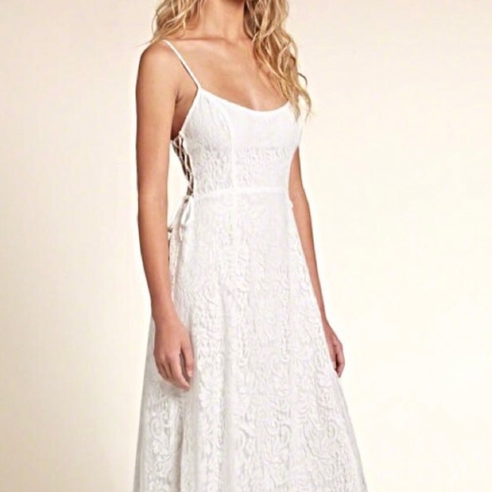 Hollister white lace summer maxi dress
